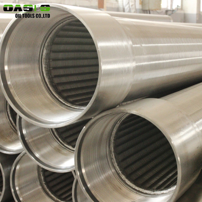 6 Inch AISI304L Well Casing Pipe , V / Wedge Shaped Silver Wedge Wire 6 Inch Well Casing For Sale