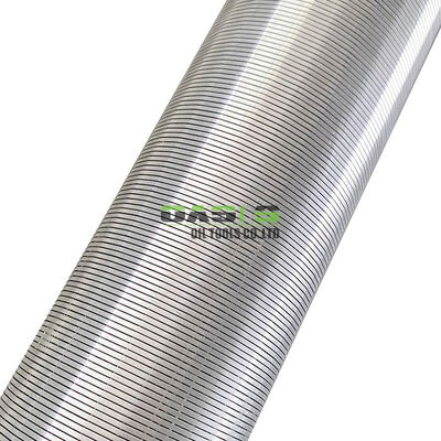 Continuous Slot Screen featuring V shaped wedge wire profile for self cleaning slot geometry and sand control in limited space well completions