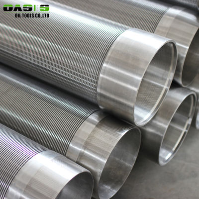 6 Inch AISI304L Well Casing Pipe , V / Wedge Shaped Silver Wedge Wire Filter