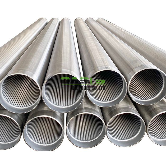 Continuous Slot Screen providing sand retention and high inflow rates through precision engineered V shaped wire and support rods