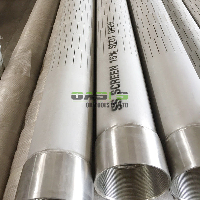 Stainless Steel Grade Slotted Drainage Pipe , Welded Screen Filter For Oil Well