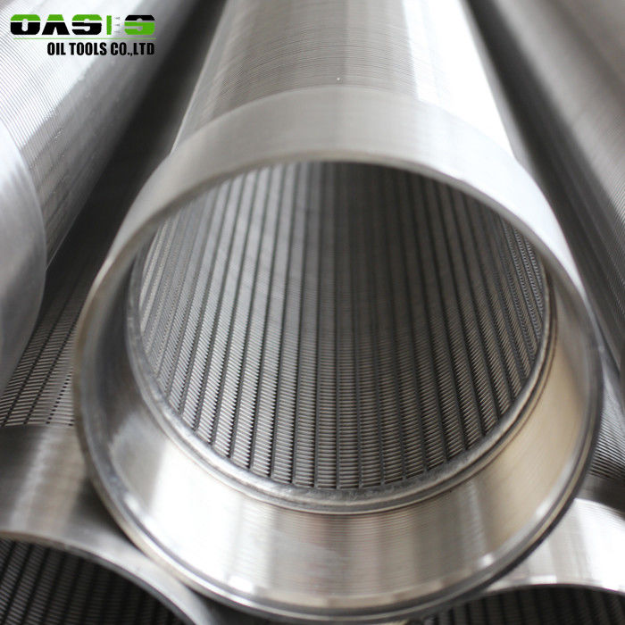 6 Inch AISI304L Well Casing Pipe , V / Wedge Shaped Silver Wedge Wire Filter