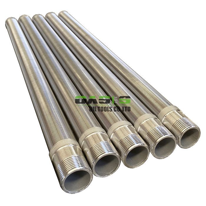 Stainless steel Gas Filter Element featuring continuous narrow slots and V shaped wire profile for filtration in food processing and mining
