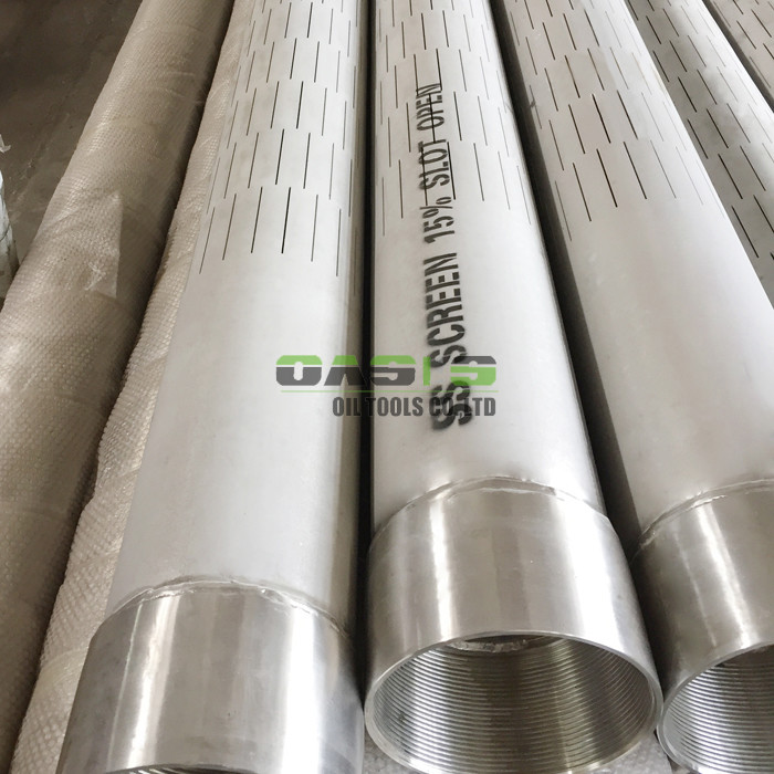 Stainless Steel Grade Slotted Drainage Pipe , Welded Screen Filter For Oil Well